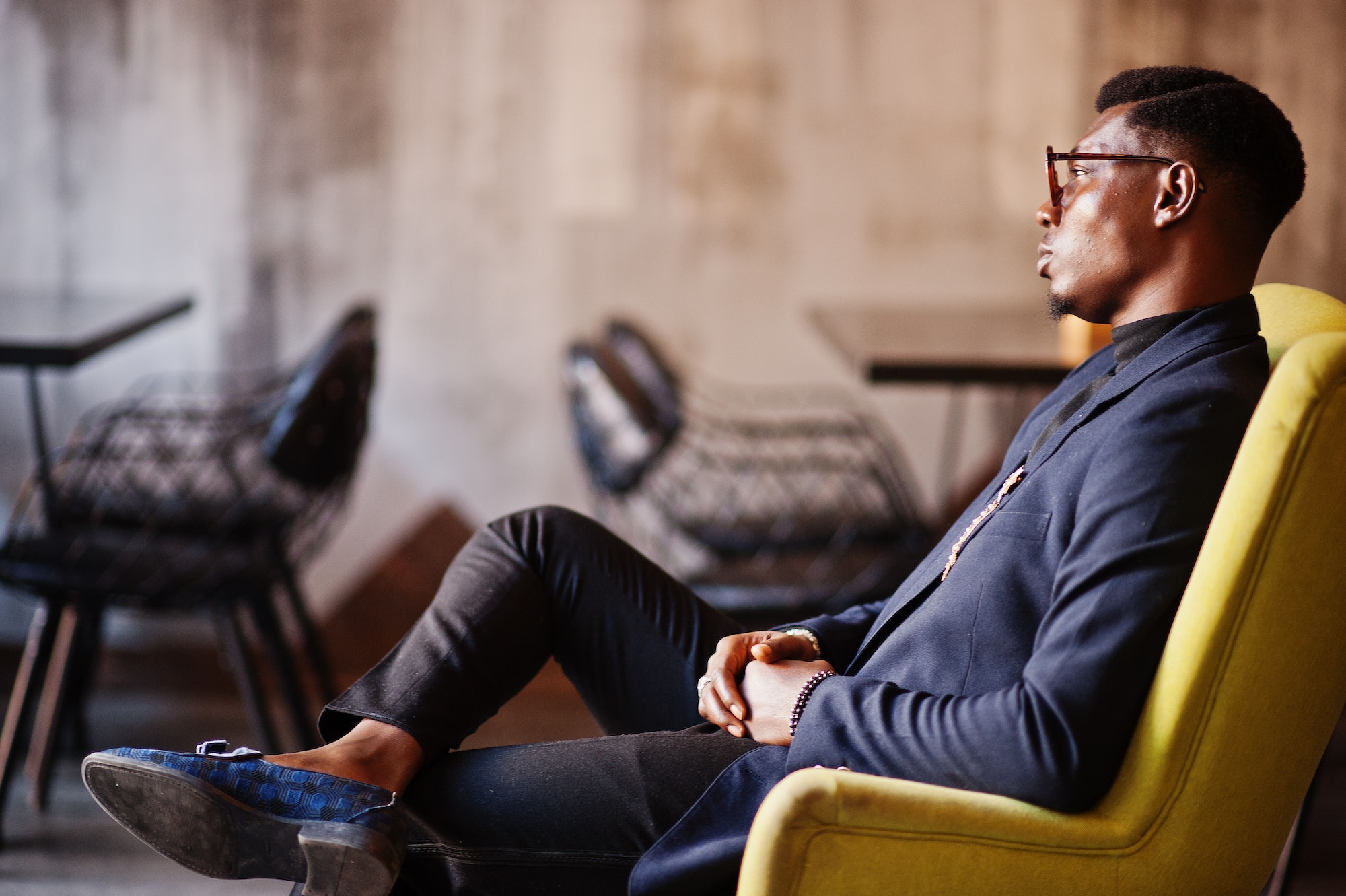 Fashionable african american man in suit